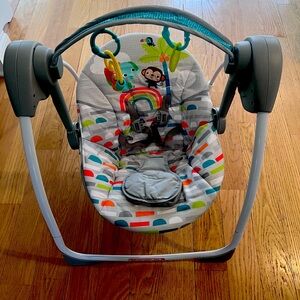 Kids 2 Bright Starts Playful Paradise Portable Compact Baby Swing, Unisex